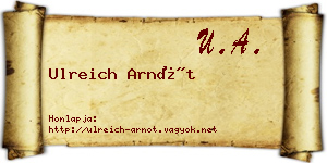Ulreich Arnót névjegykártya